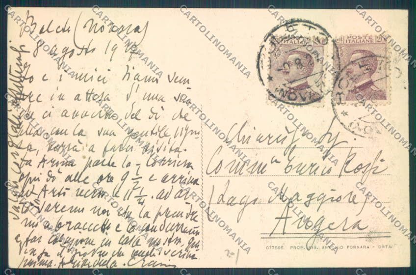 Verbania Madonna del Sasso Boleto cartolina ZQ7959 – retro