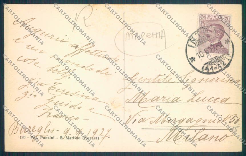 Verbania Vignone Bureglio MACCHIA cartolina ZQ7969 – retro