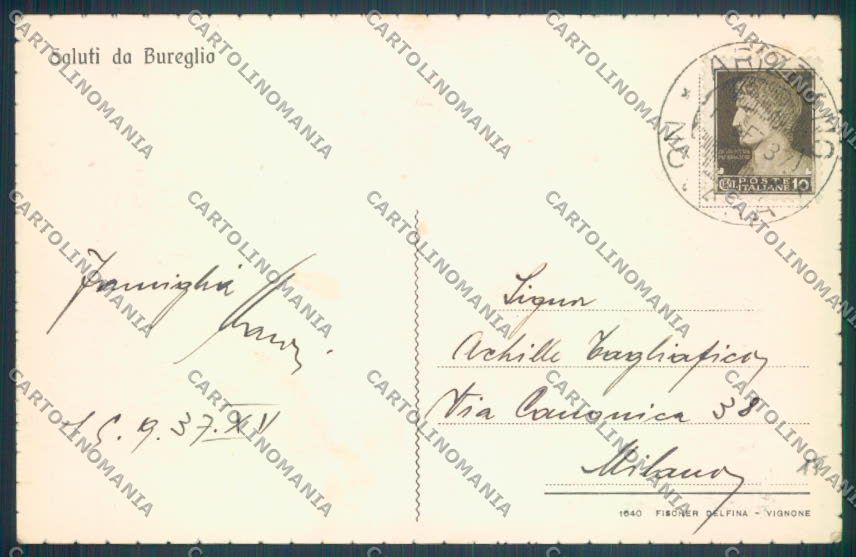 Verbania Vignone Bureglio cartolina ZQ7970 – retro
