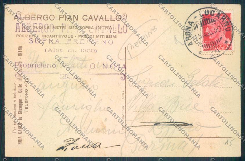Verbania Intra Pian Cavallo PIEGHINE cartolina ZQ7978 – retro