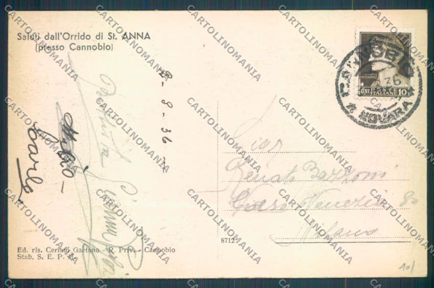 Verbania Cannobio cartolina ZQ8002 – retro
