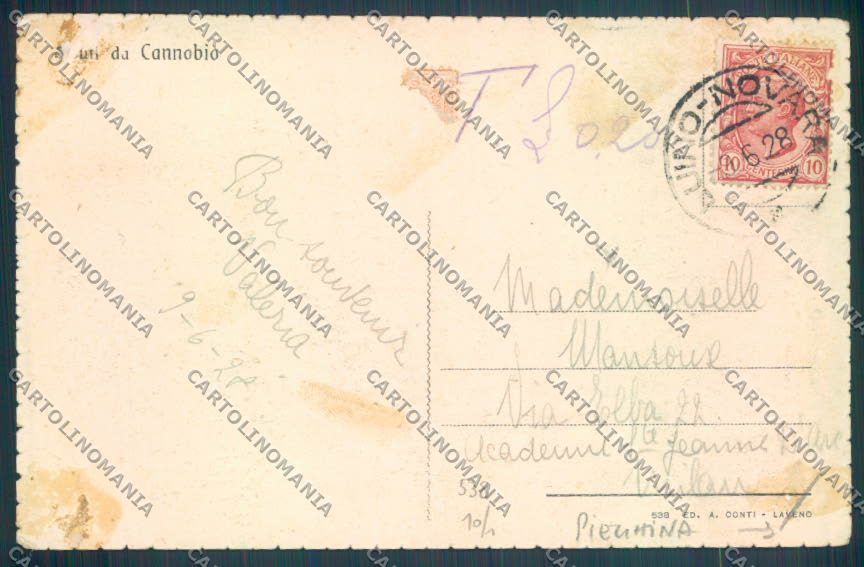 Verbania Cannobio COLLA PIEGHINA cartolina ZQ8011 – retro