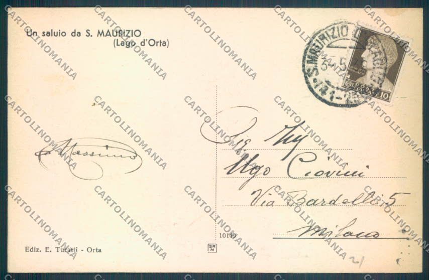 Novara San Maurizio d'Opaglio cartolina ZQ8094 – retro