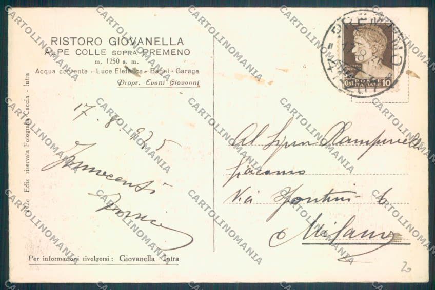 Verbania Premeno Alpe Colle cartolina ZQ8096 – retro
