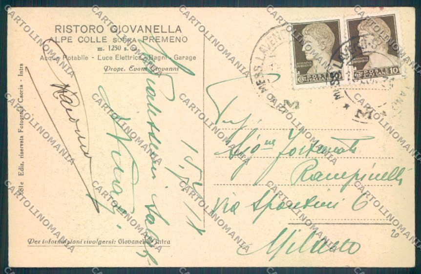 Verbania Premeno Alpe Colle cartolina ZQ8097 – retro