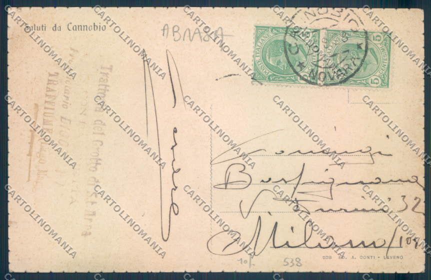 Verbania Cannobio ABRASA cartolina ZQ8147 – retro