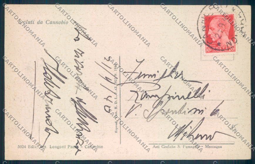 Verbania Cannobio cartolina ZQ8197 – retro
