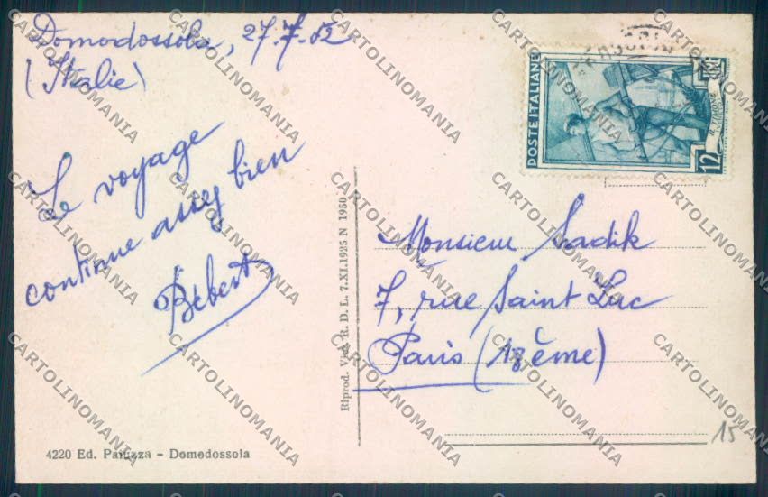Verbania Formazza Cascata cartolina ZQ8275 – retro