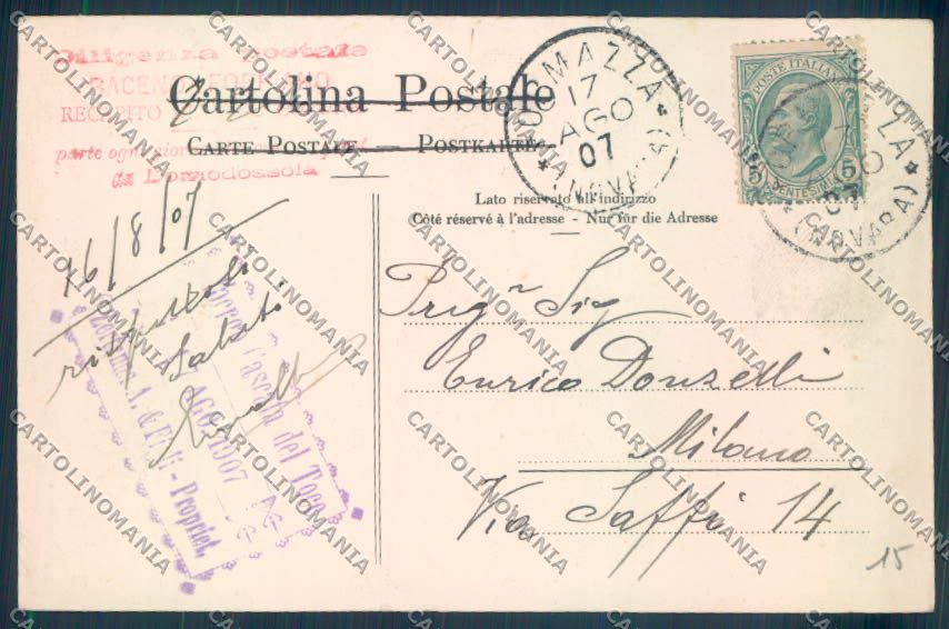 Verbania Formazza Cascata cartolina ZQ8278 – retro