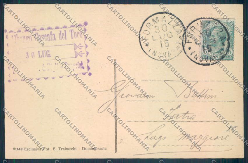 Verbania Formazza Cascata cartolina ZQ8285 – retro