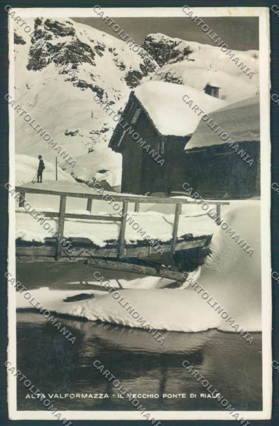 Verbania Formazza Nevicata Sci Riale Foto cartolina ZQ8311 – fronte