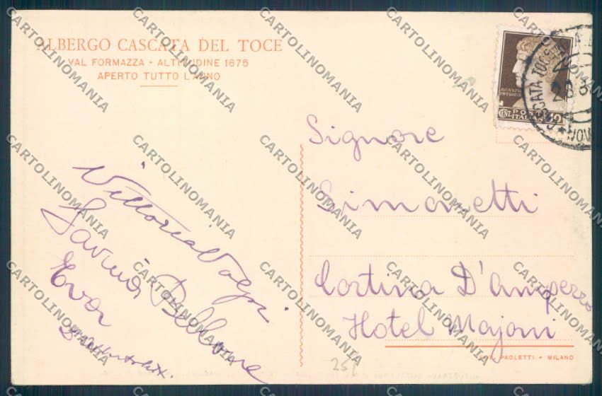 Verbania Formazza cartolina ZQ8316 – retro