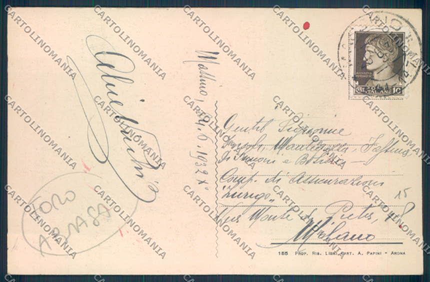 Verbania Belgirate Barca Battello FORO ABRASA cartolina ZQ8411 – retro
