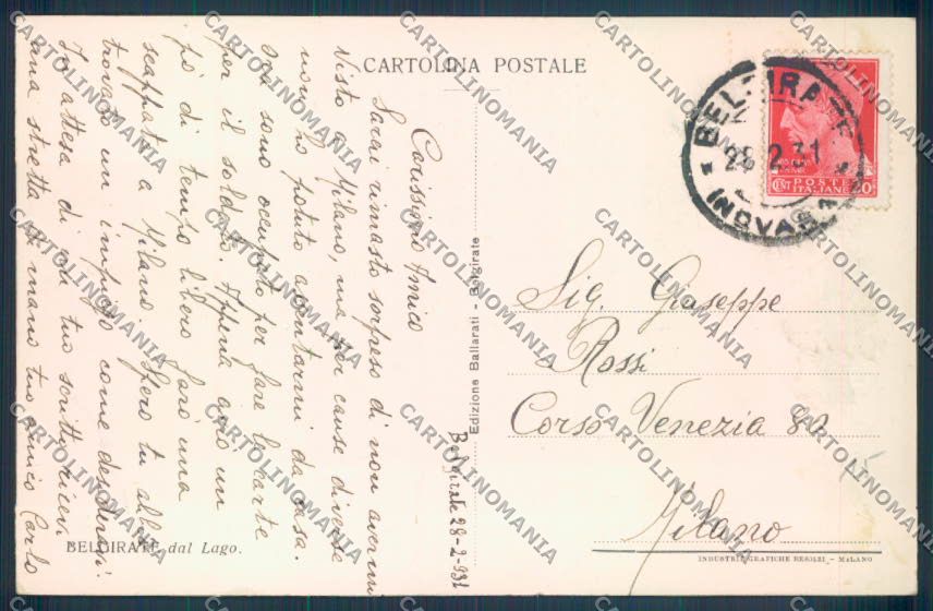Verbania Belgirate cartolina ZQ8412 – retro