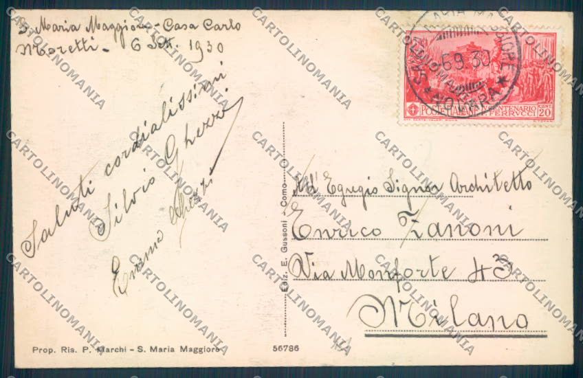 Verbania Santa Maria Maggiore cartolina ZQ8574 – retro