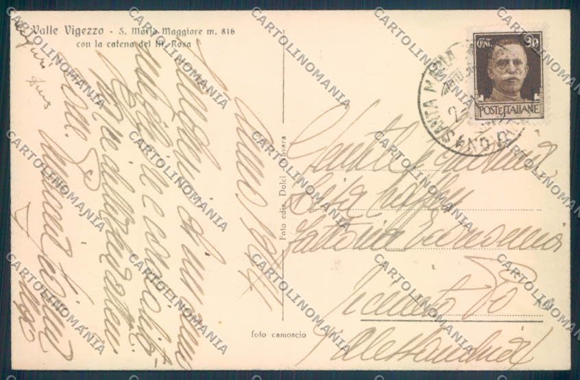 Verbania Santa Maria Maggiore Monte Rosa cartolina ZQ8576 – retro