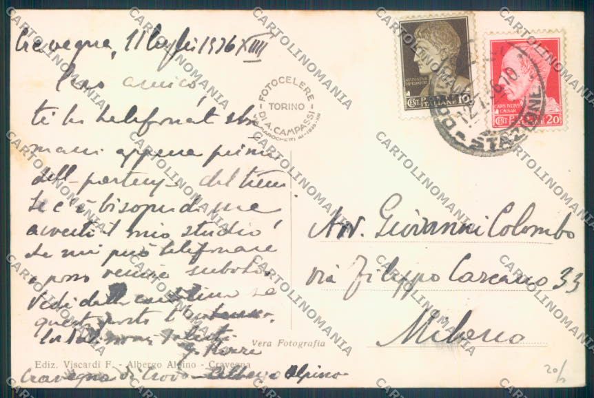 Verbania Crodo Cravegna Foto cartolina ZQ8853 – retro