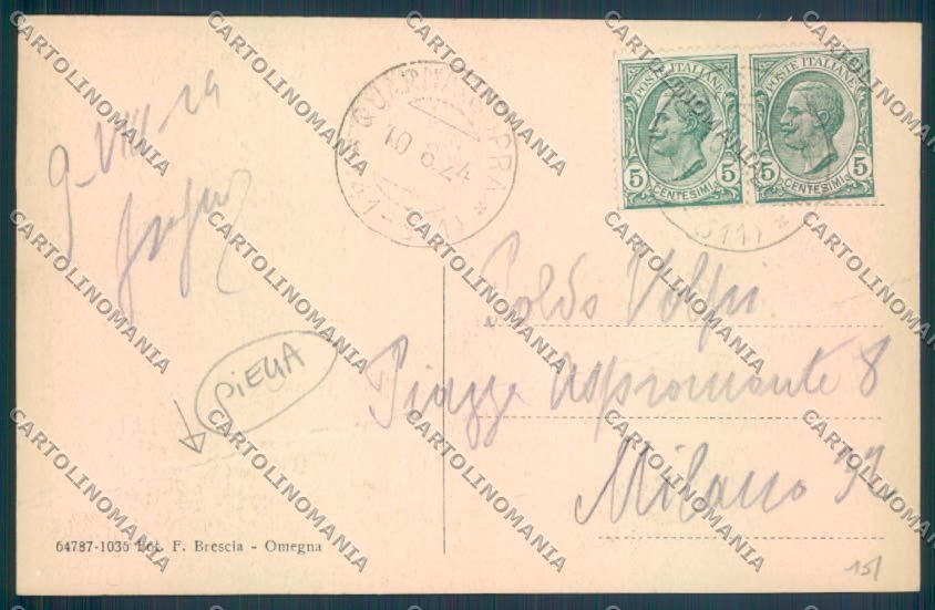 Verbania Quarna Sopra PIEGA cartolina ZQ8863 – retro