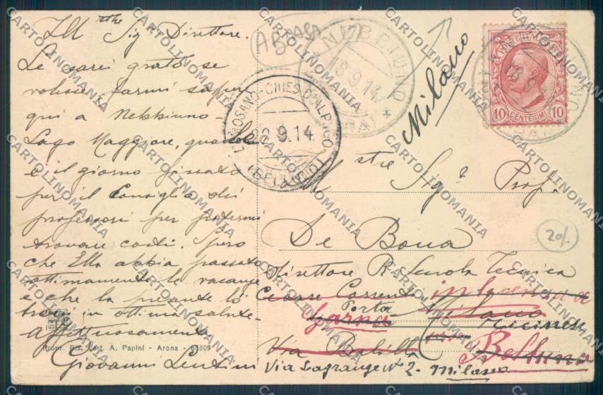 Novara Nebbiuno ABRASA cartolina ZQ8878 – retro