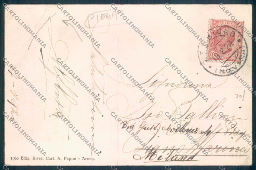 Novara Nebbiuno PIEGA cartolina ZQ8881 – retro