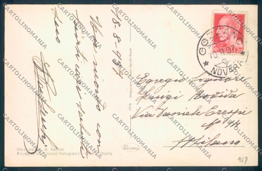 Novara Pella cartolina ZQ8895 – retro