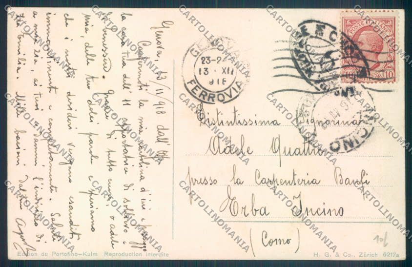 Genova Portofino Kulm cartolina ZQ8962 – retro
