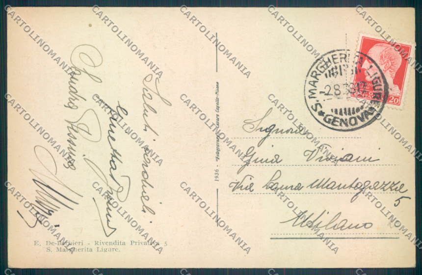 Genova Portofino cartolina ZQ8982 – retro