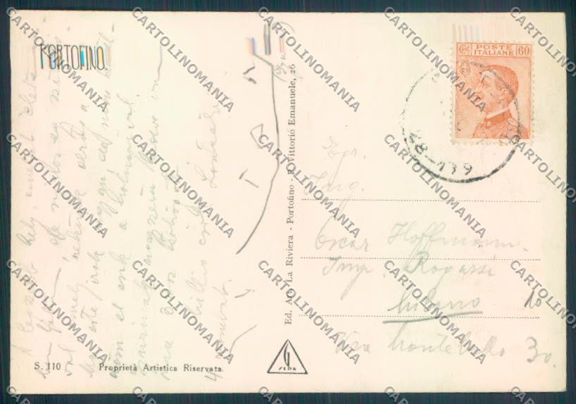 Genova Portofino Battello Foto cartolina ZQ9030 – retro