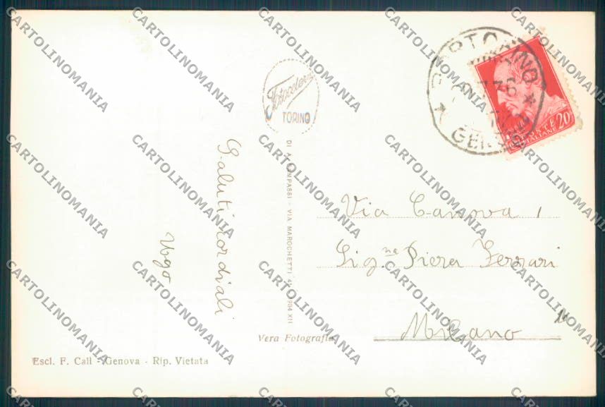 Genova Portofino Foto cartolina ZQ9035 – retro
