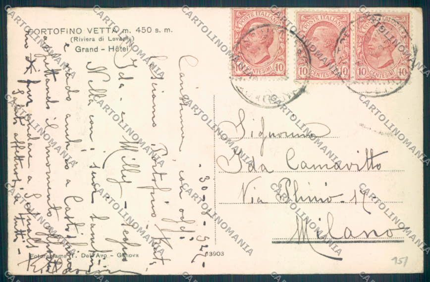 Genova Portofino cartolina ZQ9042 – retro
