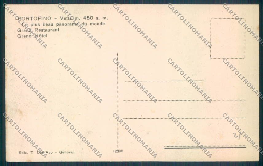 Genova Portofino cartolina ZQ9066 – retro