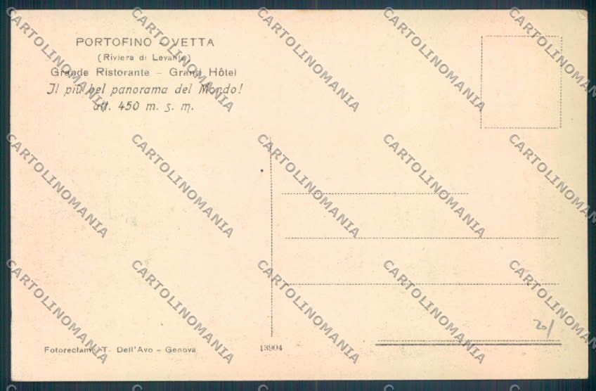 Genova Portofino cartolina ZQ9067 – retro