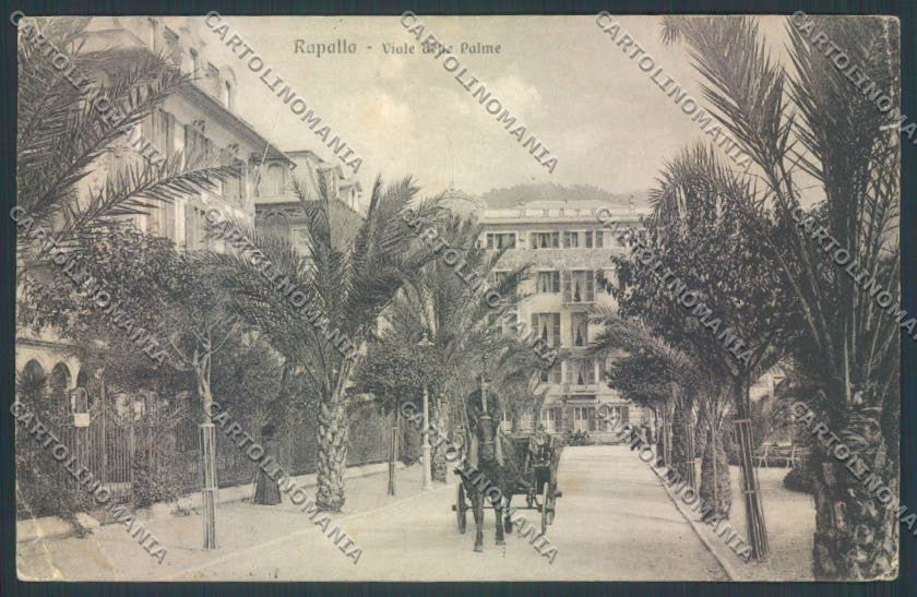 Genova Rapallo Carrozza PIEGA cartolina ZQ9082 – fronte