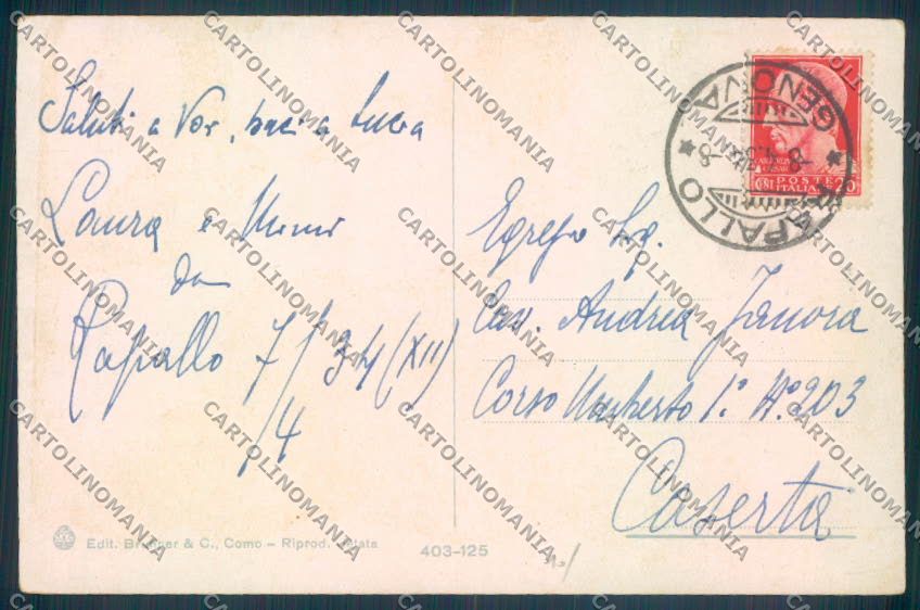 Genova Rapallo cartolina ZQ9095 – retro