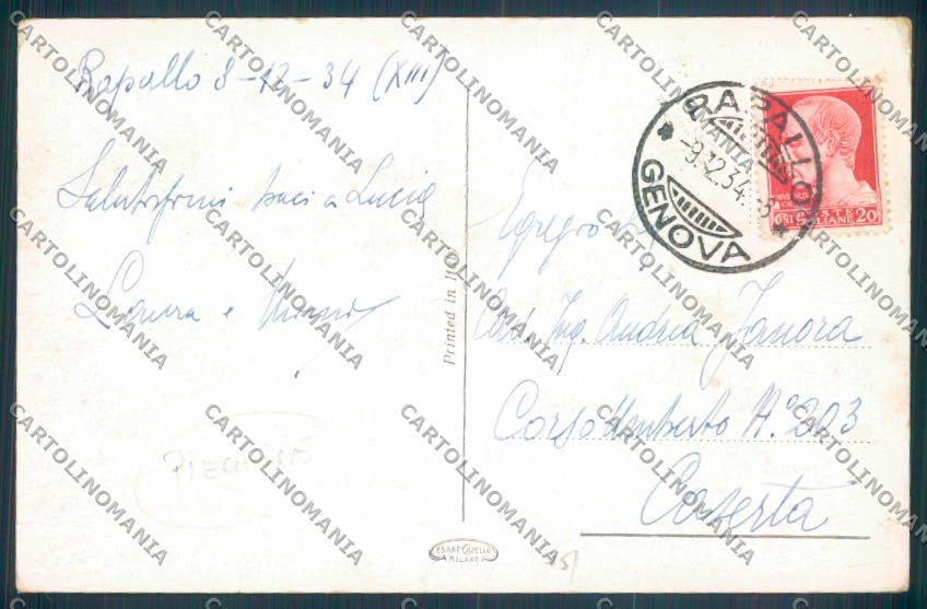 Genova Rapallo PIEGHINE cartolina ZQ9118 – retro