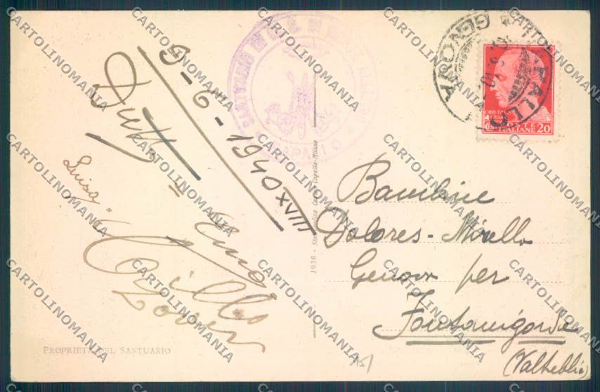 Genova Rapallo Funivia cartolina ZQ9124 – retro
