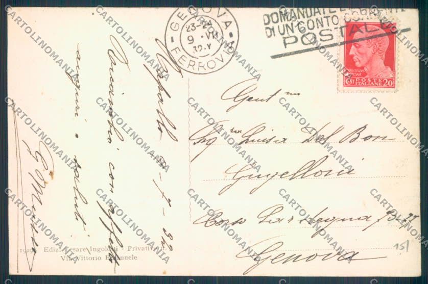 Genova Rapallo Barca cartolina ZQ9145 – retro
