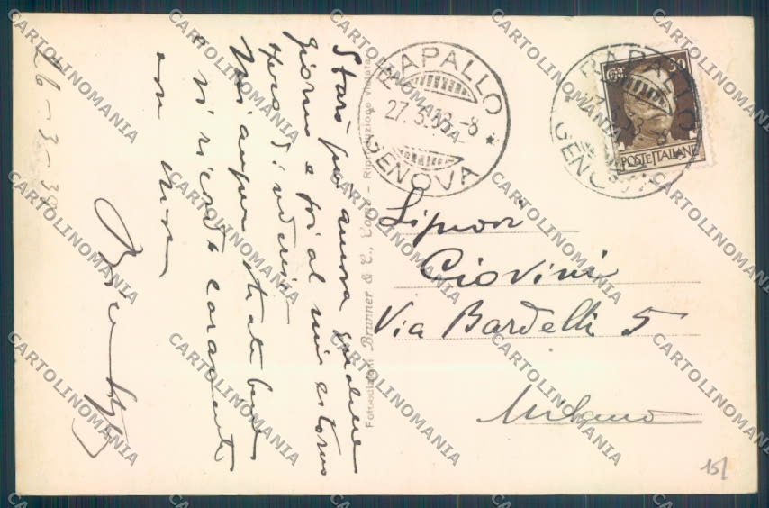 Genova Rapallo Barca Foto cartolina ZQ9167 – retro