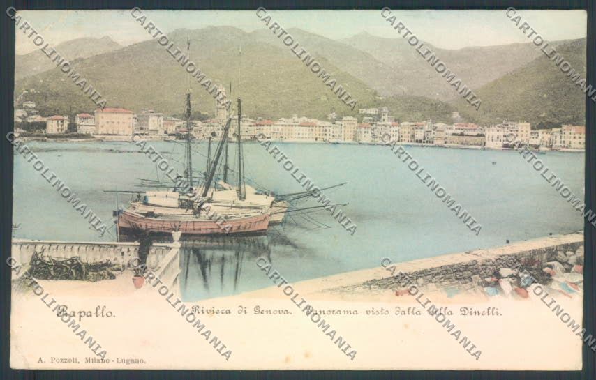 Genova Rapallo Veliero PIEGHINE cartolina ZQ9179 – fronte