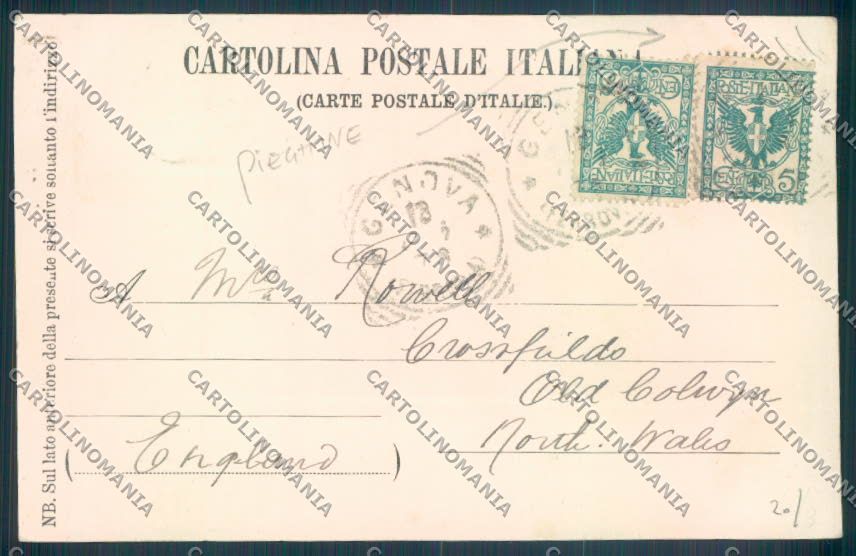 Genova Rapallo Veliero PIEGHINE cartolina ZQ9179 – retro