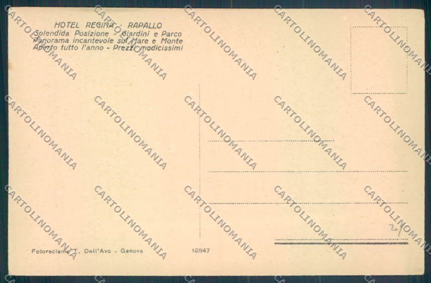 Genova Rapallo cartolina ZQ9185 – retro