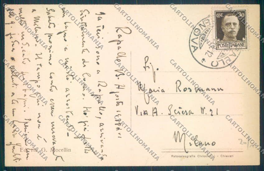 Genova Rapallo Barca cartolina ZQ9187 – retro