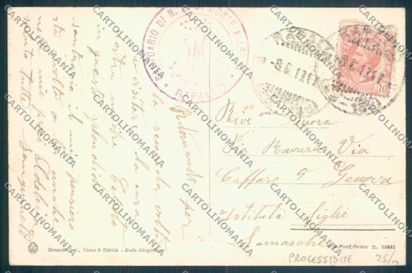 Genova Rapallo Processione cartolina ZQ9203 – retro