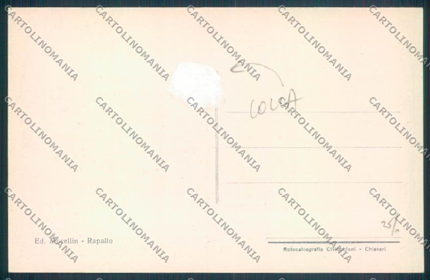 Genova Rapallo Calesse COLLA cartolina ZQ9205 – retro