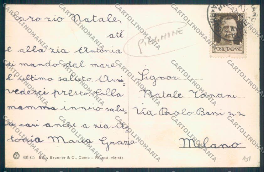 Genova Santa Margherita Ligure PIEGHINE cartolina ZQ9252 – retro