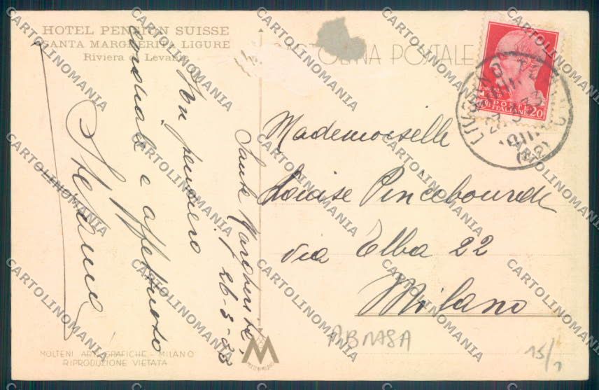 Genova Santa Margherita Ligure ABRASA cartolina ZQ9255 – retro