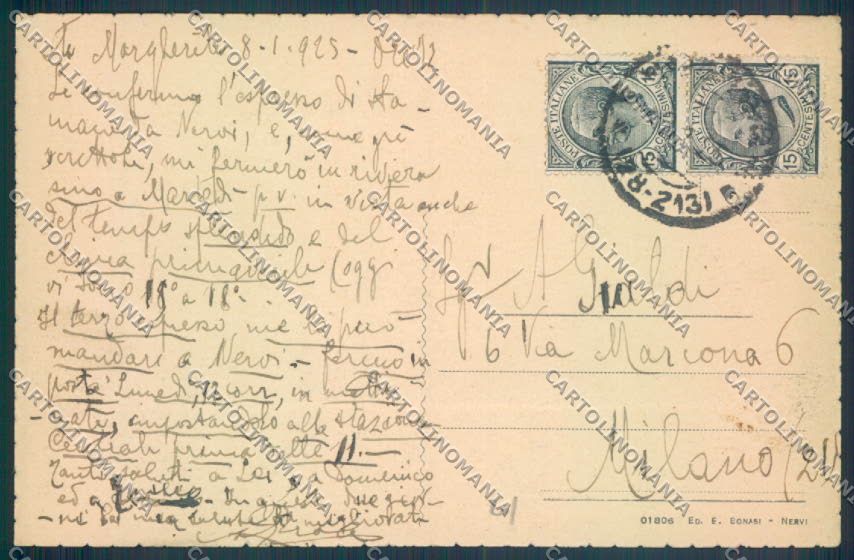 Genova Santa Margherita Ligure Barca cartolina ZQ9266 – retro