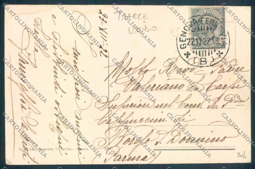 Genova Città Pegli TRACCE UMIDO cartolina ZQ9334 – retro