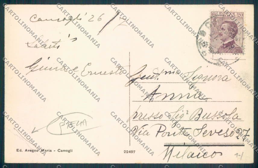 Genova Camogli PIEGA cartolina ZQ9375 – retro