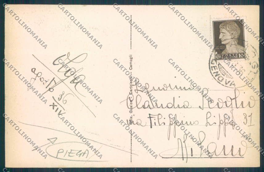Genova Camogli Barca PIEGA cartolina ZQ9405 – retro
